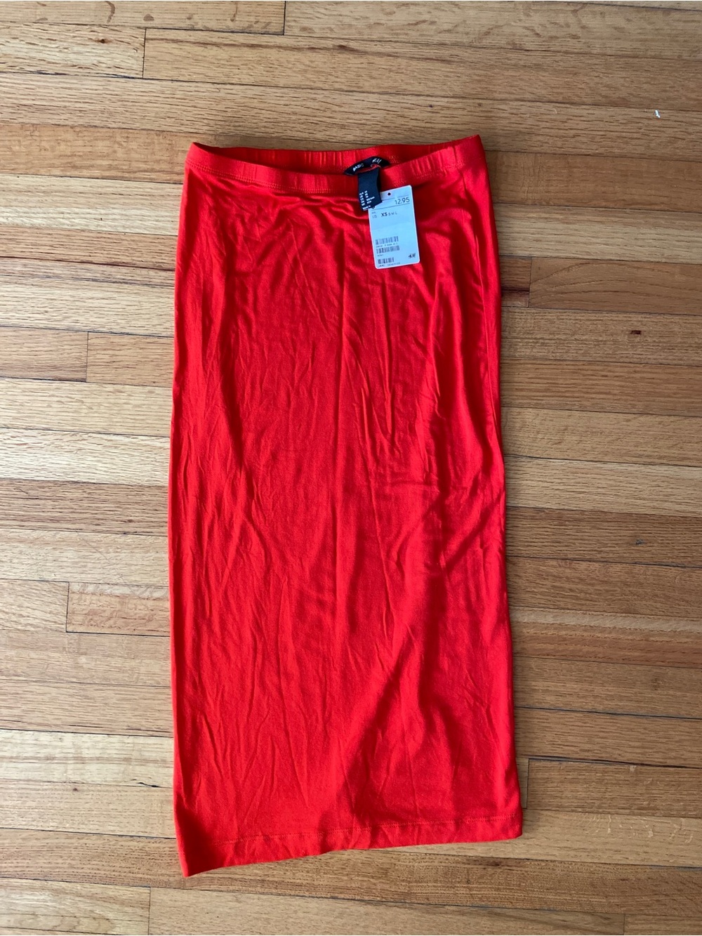 H&M Bright Red Midi Pencil Skirt